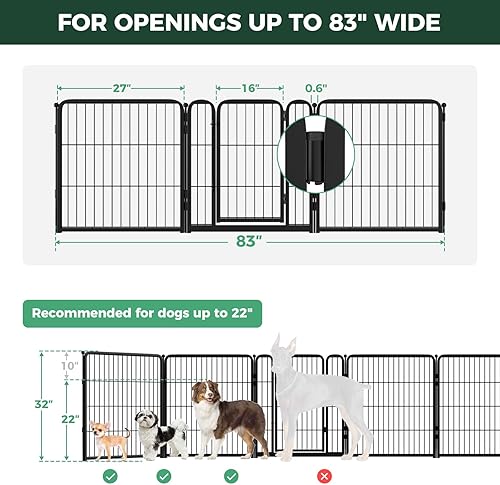 Miniatura 87 de FXW Puerta para perros extra ancha diseñada para uso en interiores, ancho ajustable de hasta 165 pulgadas de ancho (40 pulgadas de alto, 6 paneles