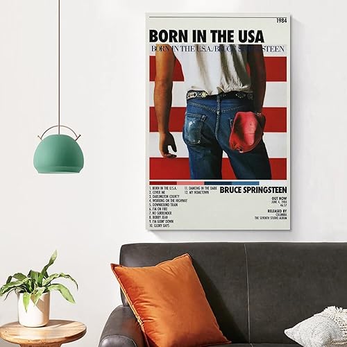 Vista 5 de FSSXGW Póster de Bruce Springsteen Born In The U.S.A. Póster de lienzo decorativo para pared, sala de estar, dormitorio, decoración, regalo, sin