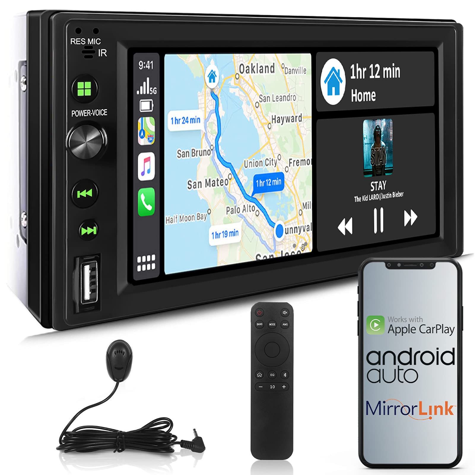 Buy Wireless Carplay Double Din Bluetooth Wifi Car Stereo with Carplay