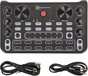 Sound Mixer Board, BT Cordless Noise Reduction Voice Changer Sound Card ...