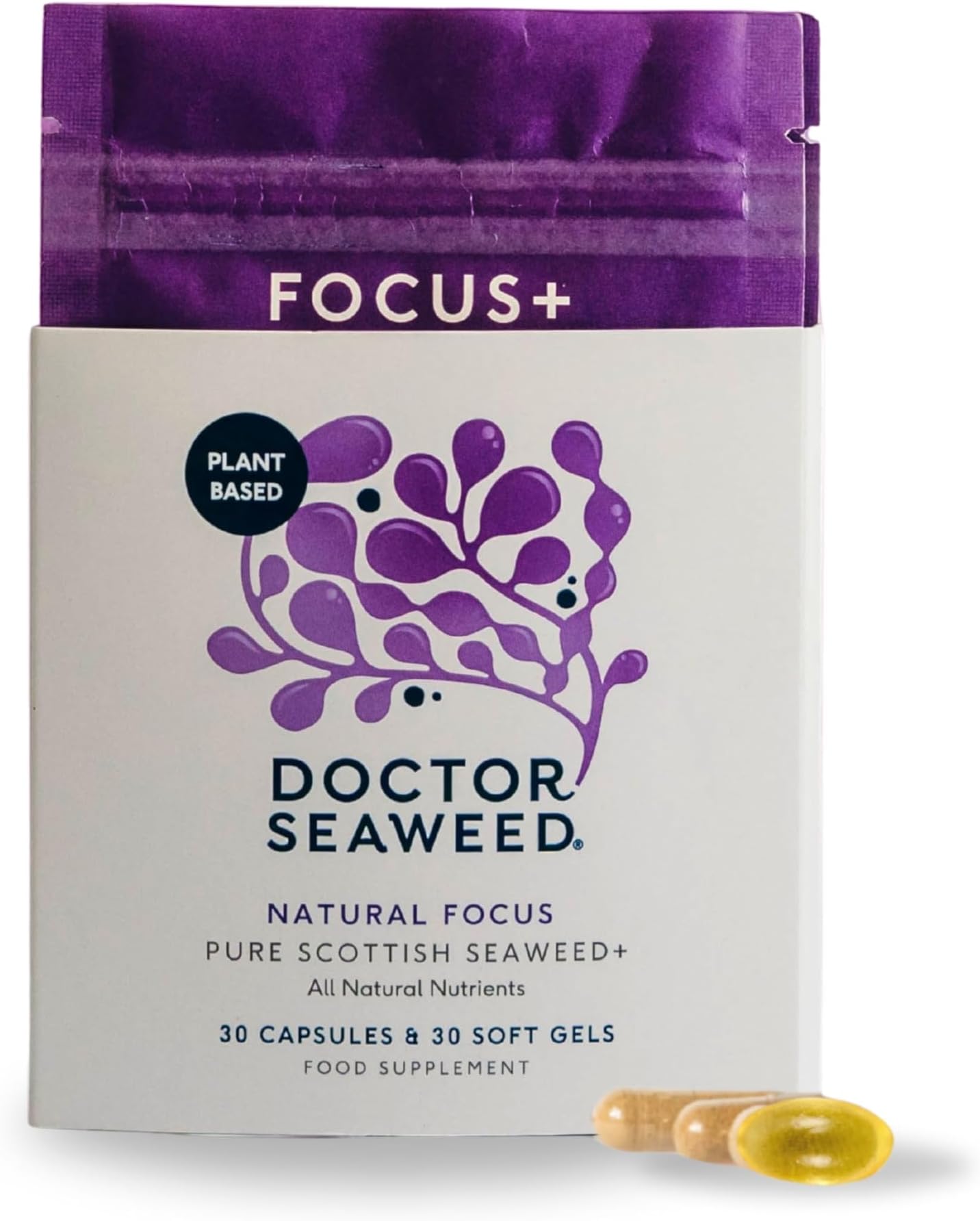 Doctor Seaweed | Focus+ Capsules | 1 Month Supply | Organic Scottish Seaweed with Vitamins