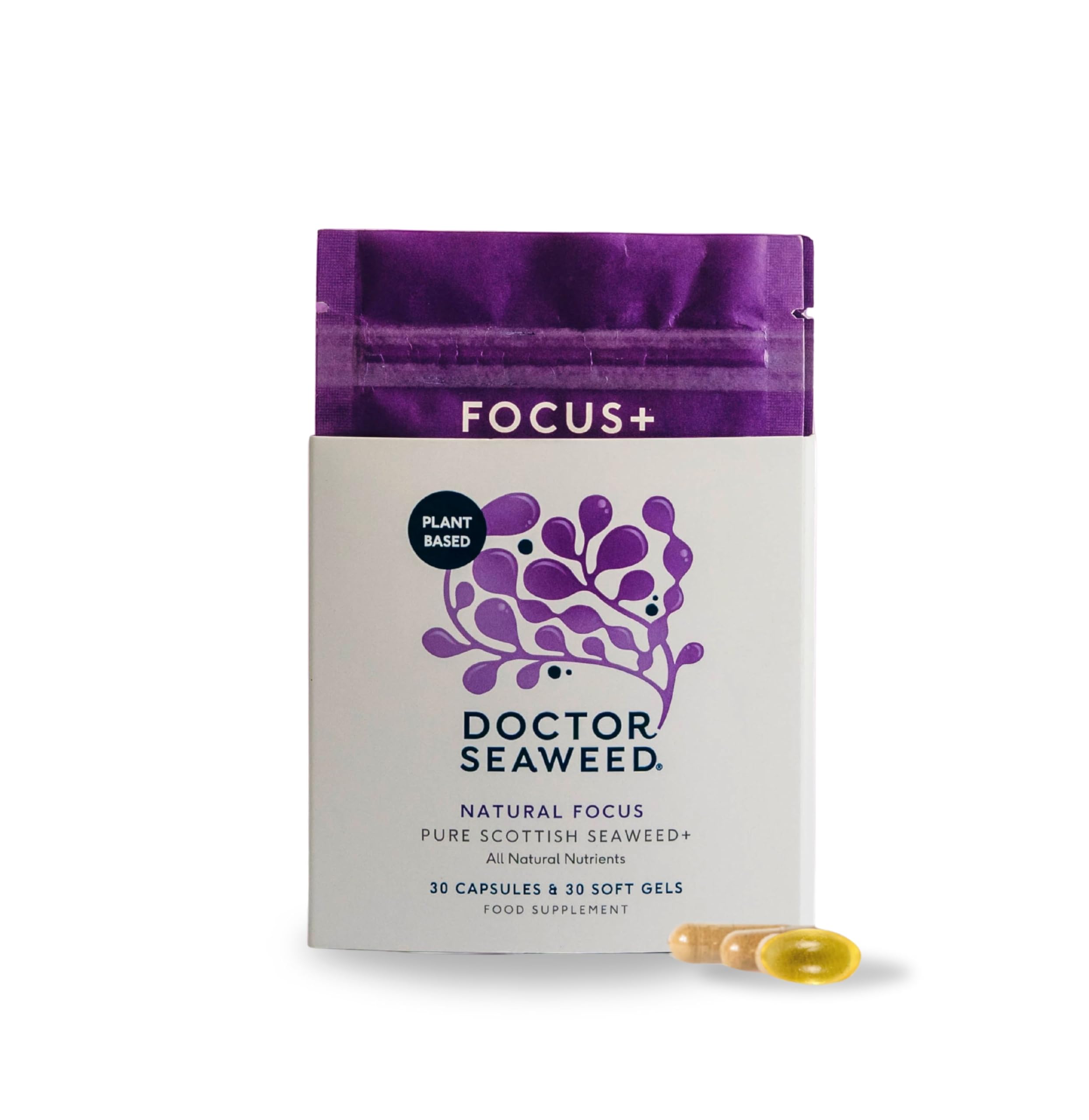 Doctor Seaweed | Focus+ Capsules | 1 Month Supply | Organic Scottish Seaweed with Vitamins