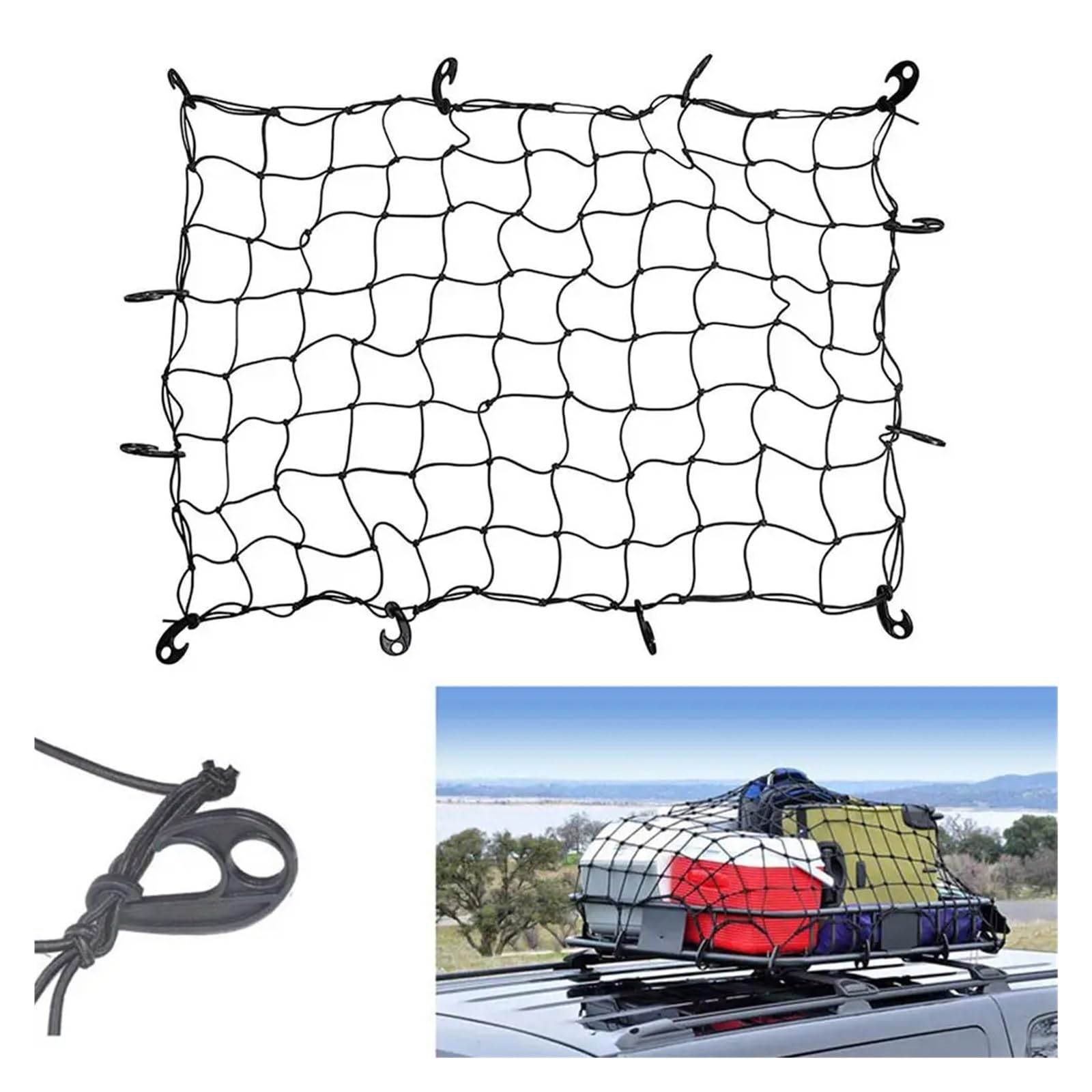 Bagages Galerie Toit Porte-Bagages Toit Voiture Filet Chargement Grille Maille Filet Plafond Intérieur pour Camionnette Lit Et Toit De SUV TR K5U3 Galerie Toit