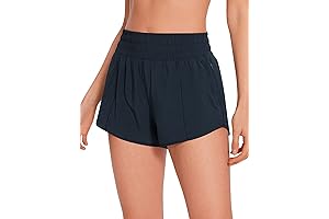 Women's High-Waisted 2.5" Athletic Running Shorts: Navy Blue Performance
