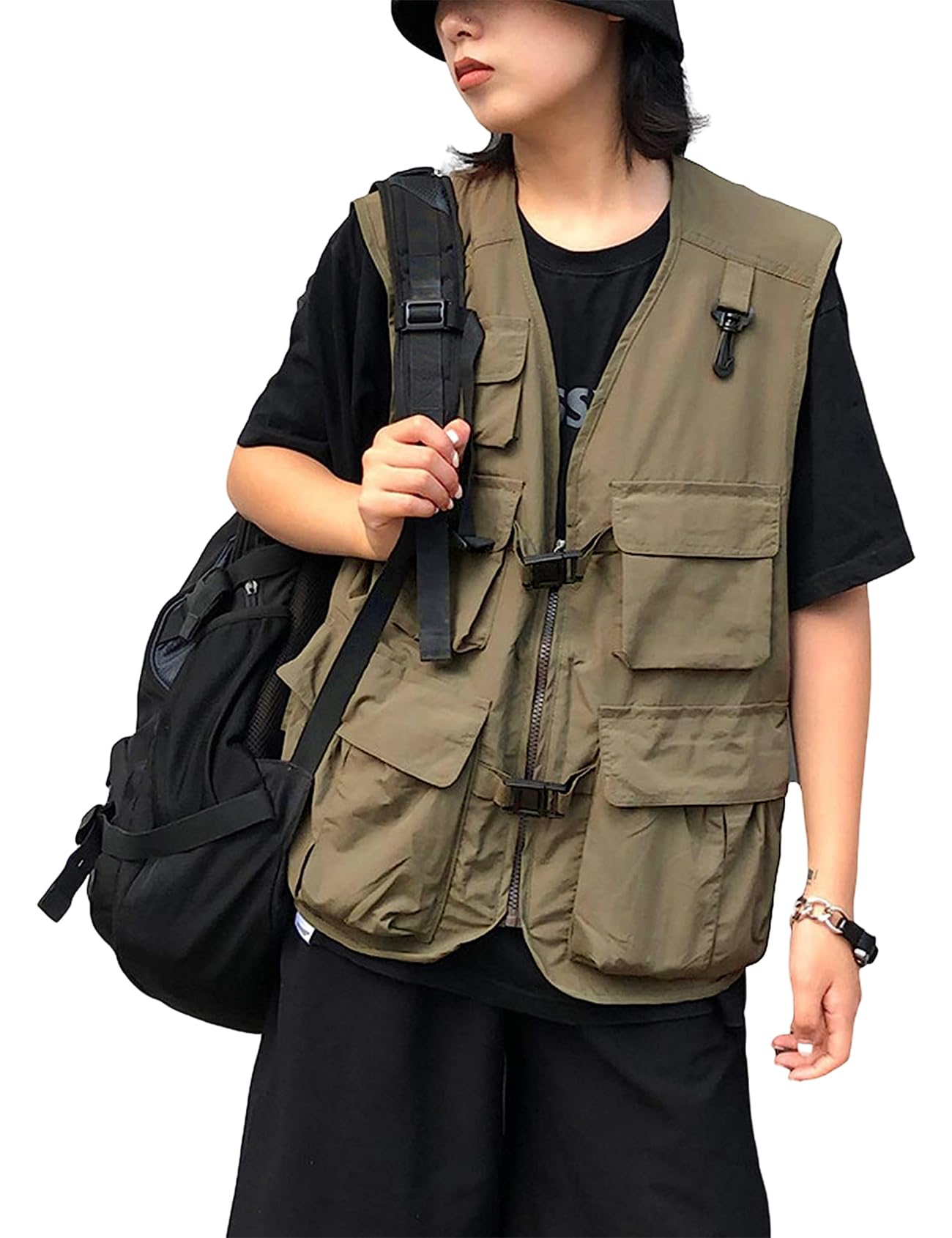 Gihuo Womens Travel Vest Fashion Outdoor Fishing Vest Summer Hiking Safari Photo Vests with Multi Pockets