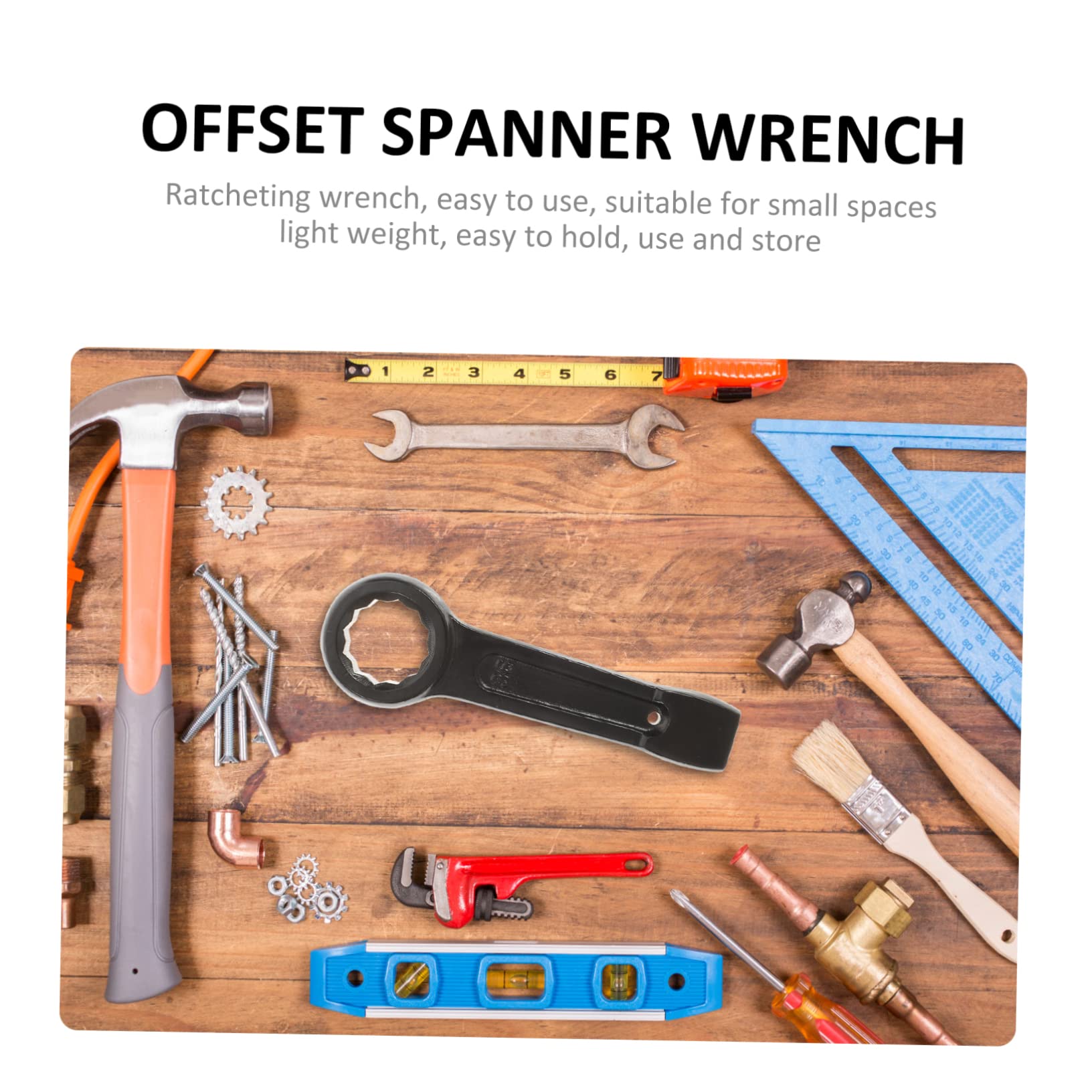 TEHAUX Clé à Cliquet Polygonale à Frapper 36 Mm en Acier Forgé Certifiée, Résistante aux Chocs pour Entretien Mécanique et Automobile, Outil Manuel Lourd 0,8 Kg Adapté Chantier