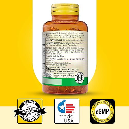 Vista 6 de Mason Vitamins B Complex - Cápsulas blandas multivitamínicas, 100 unidades (paquete de 3)