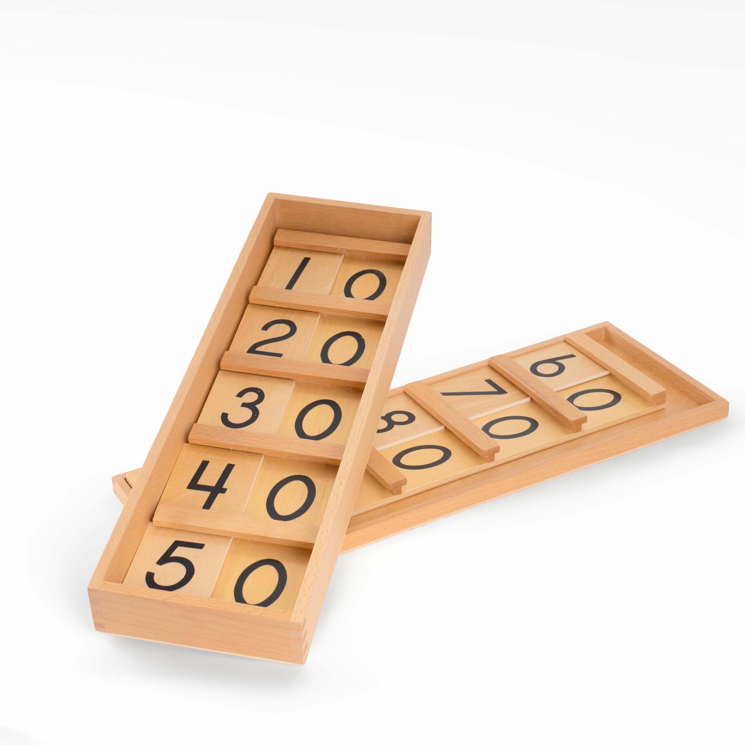 Montessori materiały matematyczne – drewniana zabawka edukacyjna do liczb i liczb, przedszkola i szkoły podstawowej, domowej i klasy od 3 lat (Montessori Seguin Tablica A i B)