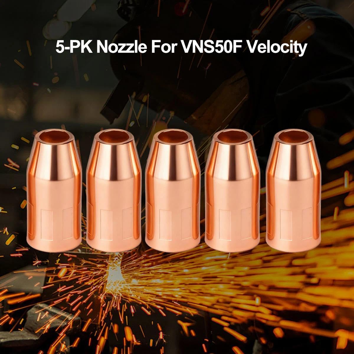 5 boquillas para pistolas de soldadura VNS50F Velocity Flush 1/2 rosca fija compatible con pistolas de soldadura Tweco Fusion 140 180 220 250 MIG