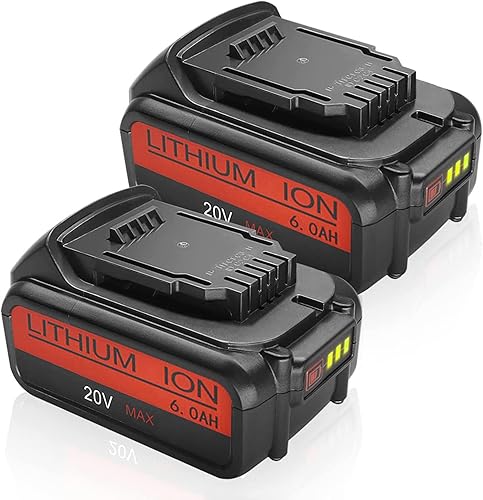 Miniatura 1 de EOHJAR Paquete de 2 baterías de repuesto de 6.0 Ah compatibles con Dewalt 20 V batería Max XR iones de litio DCB204 DCB206 DCB200 DCB180 DCD985B