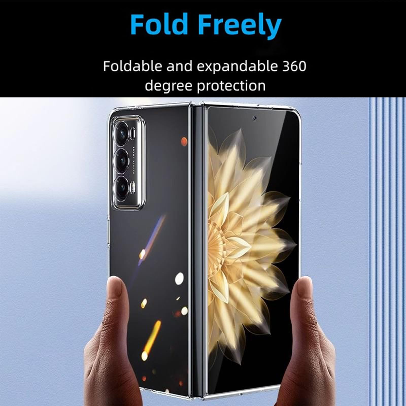 KUSINHOKA Case for Honor Magic V2 5G,Anti Fall Shock Absorbing Anti Scratch Slim Hard PC Protective Cover For Honor Magic V2 5G,Transparent - Image 2