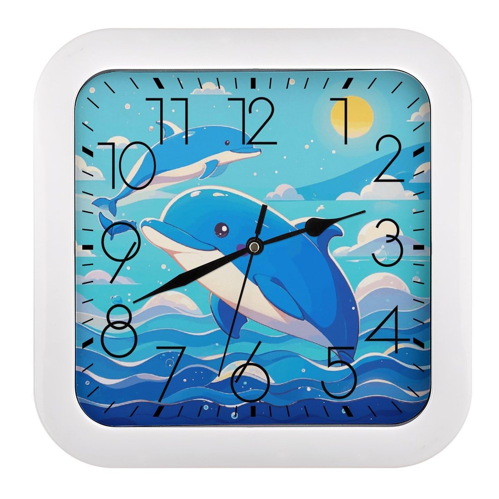 Horloge murale carrée sans bruit pour retrouver le sommeil et la concentration au bureau