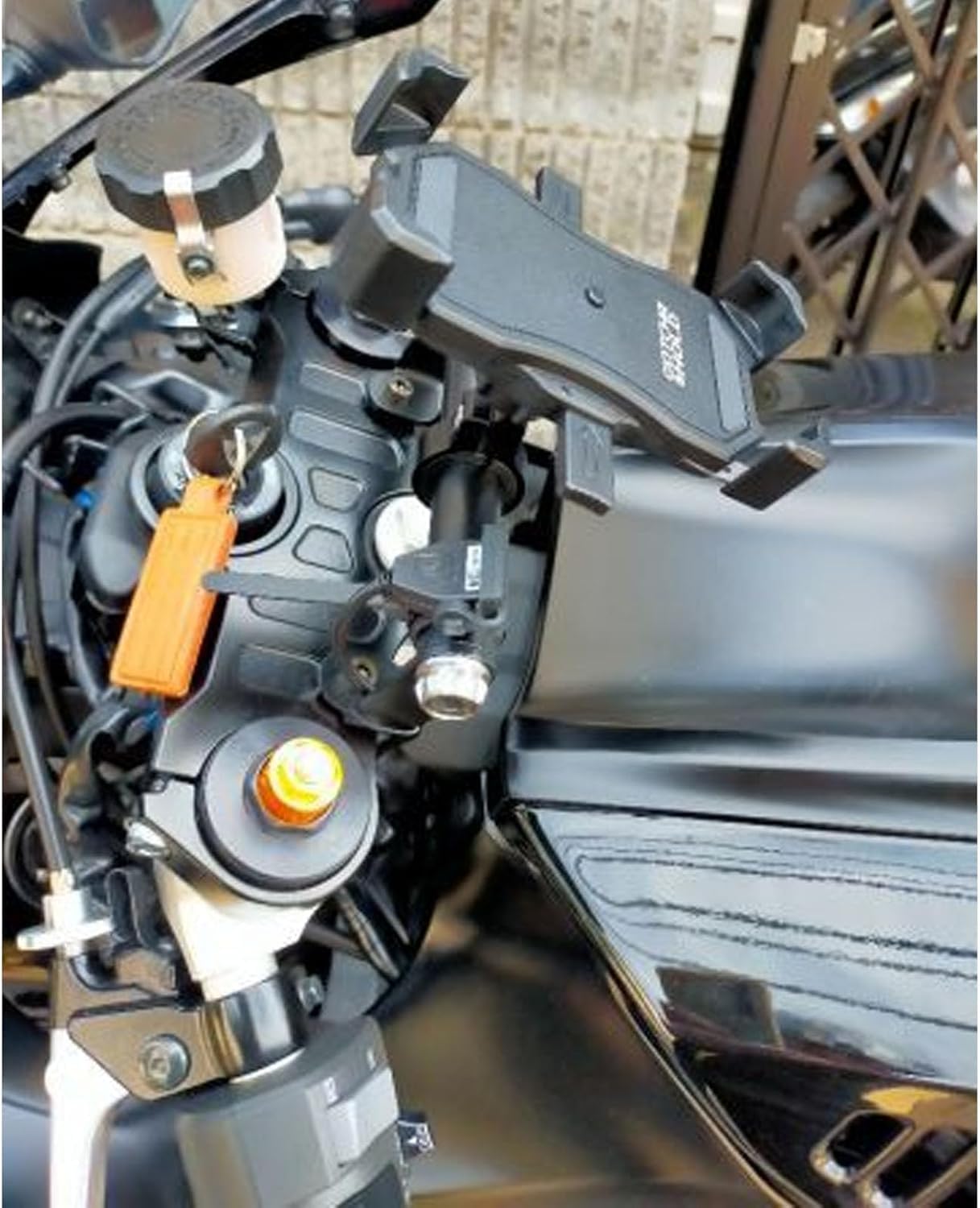 Motorcycle GPS Navigation Handlebar Mount Bracket, Compatible with Yamaha YZF-R7 2022-2025 (Blue)