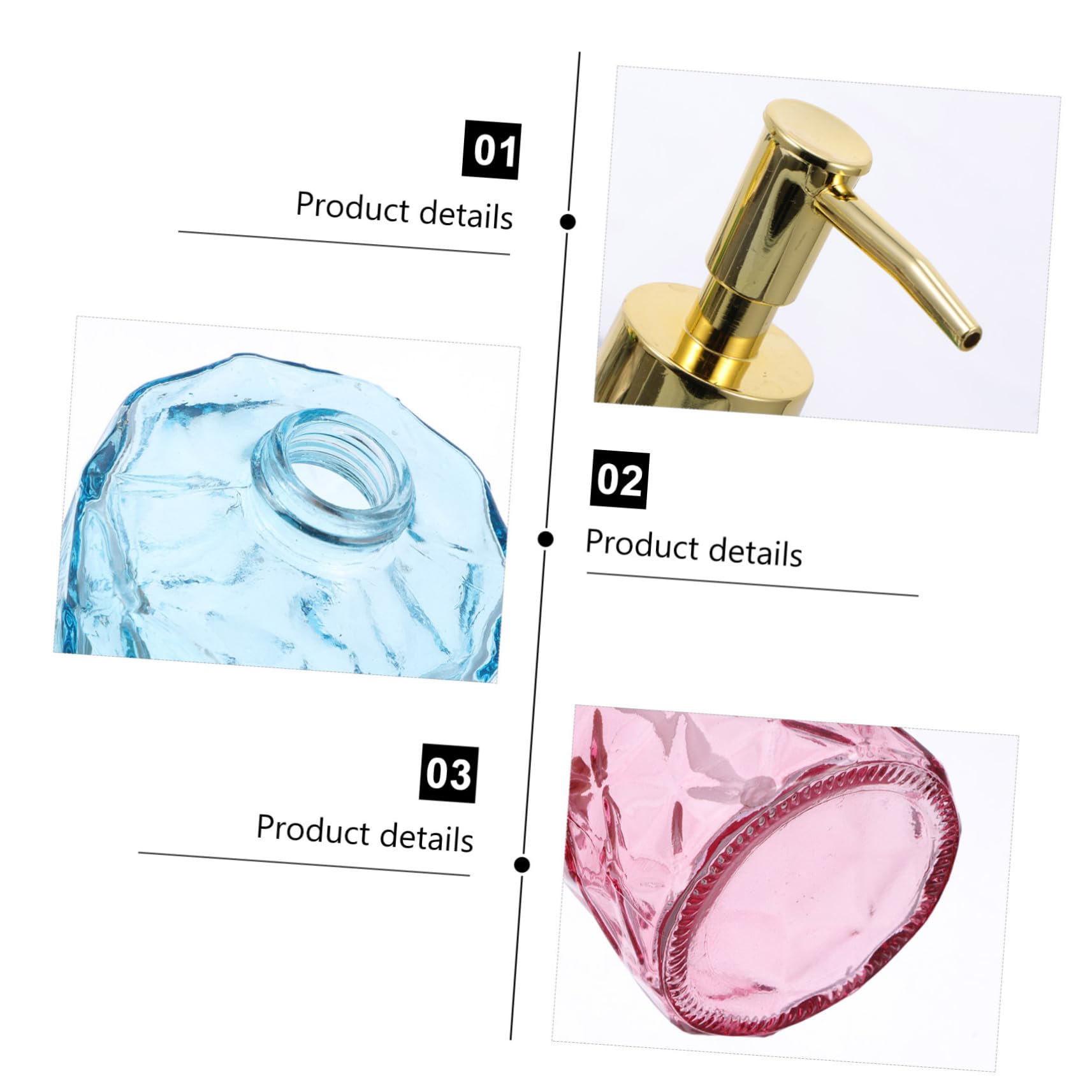 SOIMISS 3stücke Pumpe Für Seifenspender Spenderflasche Aus Glas Für Duschgel Shampoo Gesichtsreiniger Für Reisen Zuhause Und Büro