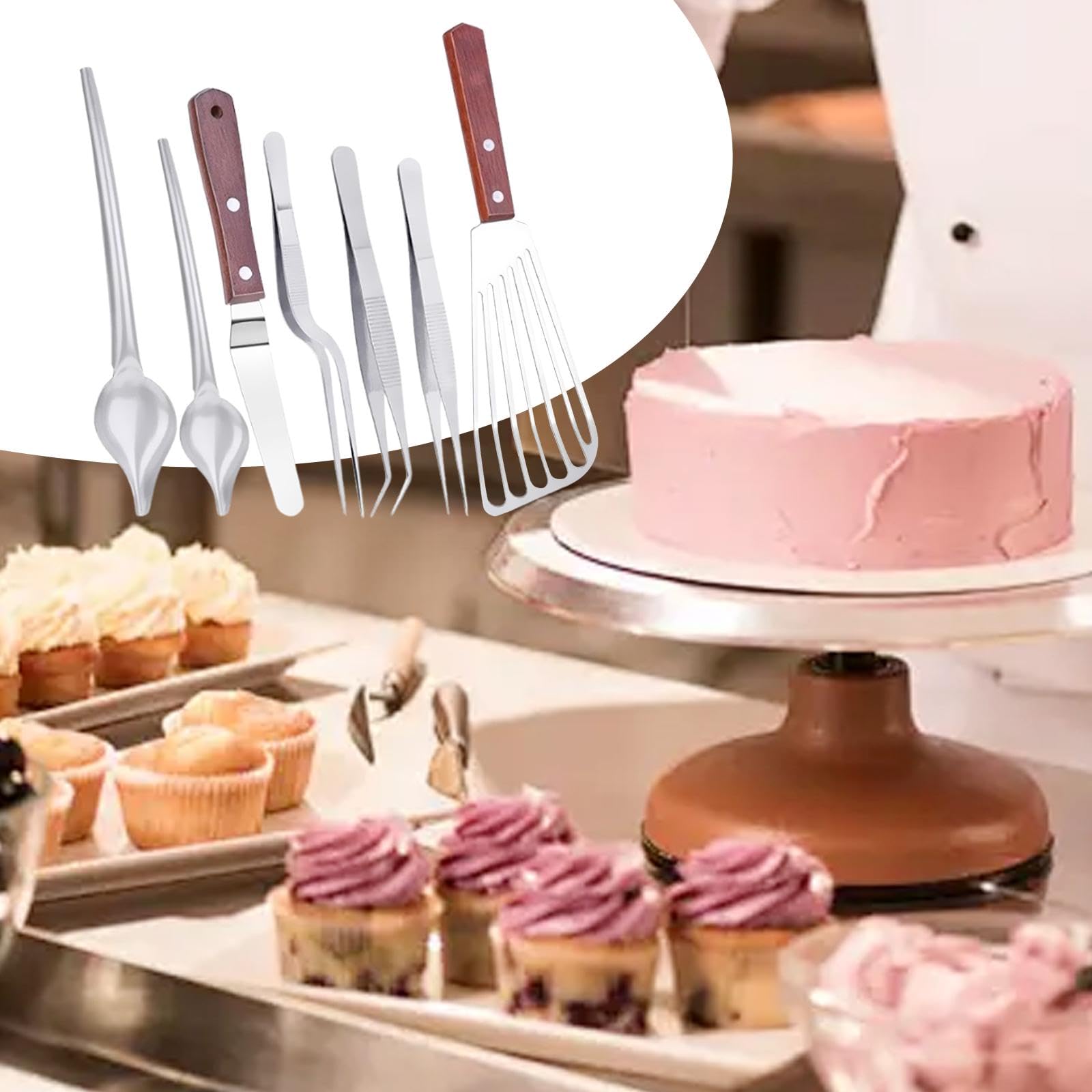 Ensemble D'ustensiles de Service, Pinces de Précision, Faciles à Utiliser, Pinces de Cuisine Portables, Accessoires Culinaires pour La Présentatio, 7 Pièces