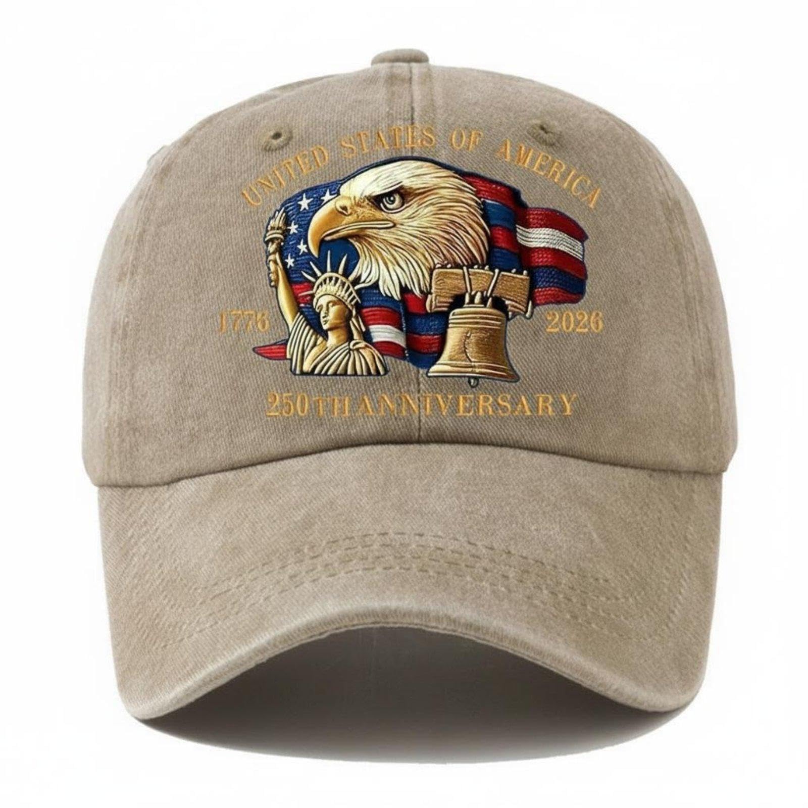 The Nation 250th Anniversary Hat Commemorative Edition the Nation 250th Anniversary Cap 100 Patriotic Cap for Women, Independence Day Khaki-image-37
