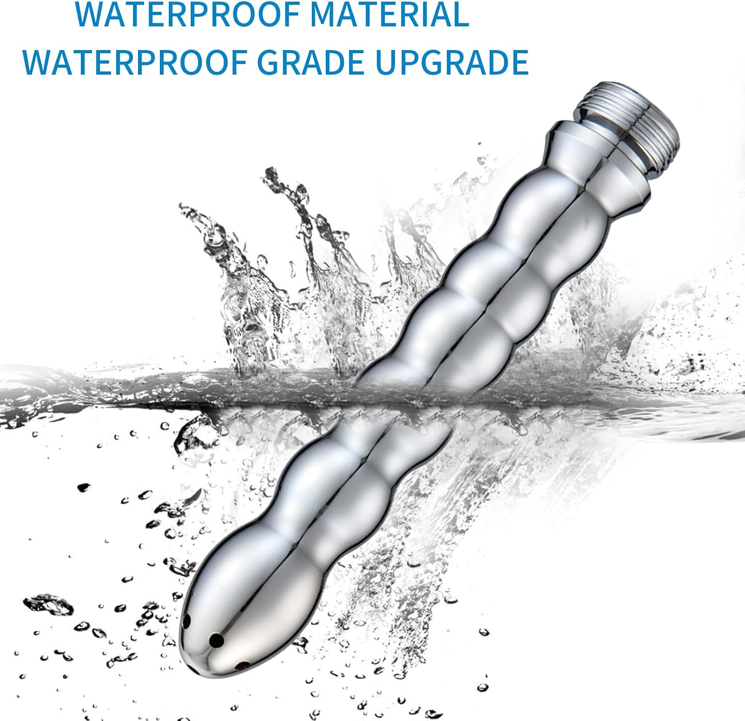 Shower Douche Kit, 7 Holes Deep Shower Douche Cleaning System - Regulator & 59in Hose, Silver