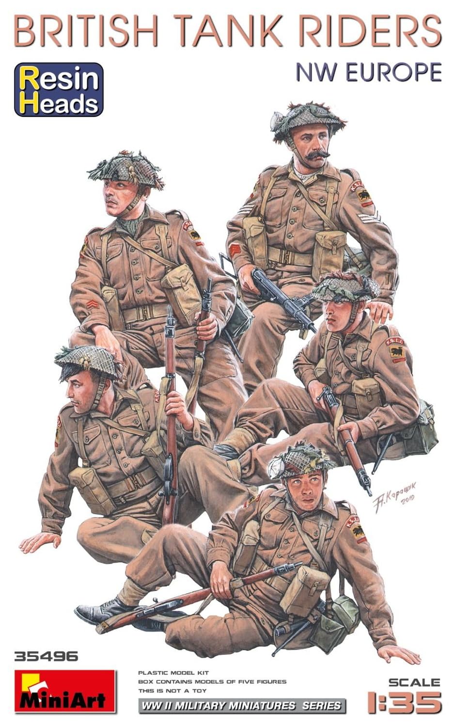 Miniart 1:35 - British Tank Riders NW Europe w/Resin Heads, Grey - Image 2