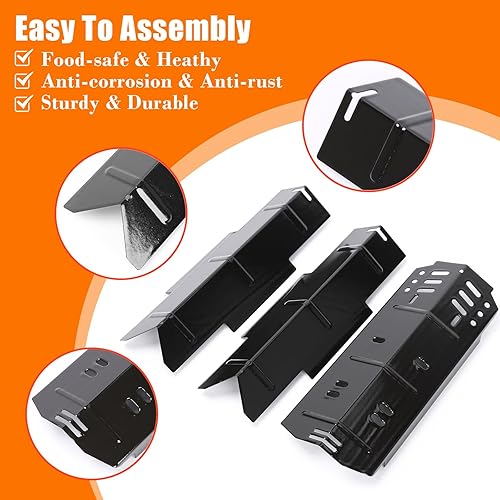 Miniatura 7 de Uniflasy Kit de piezas de repuesto para parrilla de gas Dyna-Glo DGH353CRP DGF350CSP DGH373CRP-D DGF371CRP-D, 3 placas de calor de acero porcelánico