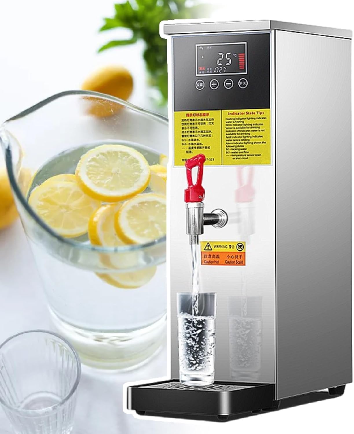 40L Commercial Hot Water Dispenser, Quick Boil Electric Water Boiler with LCD Display, Great for Milk Tea Shops and Hotels - Efficient Hot Water Solution (Black 50l)