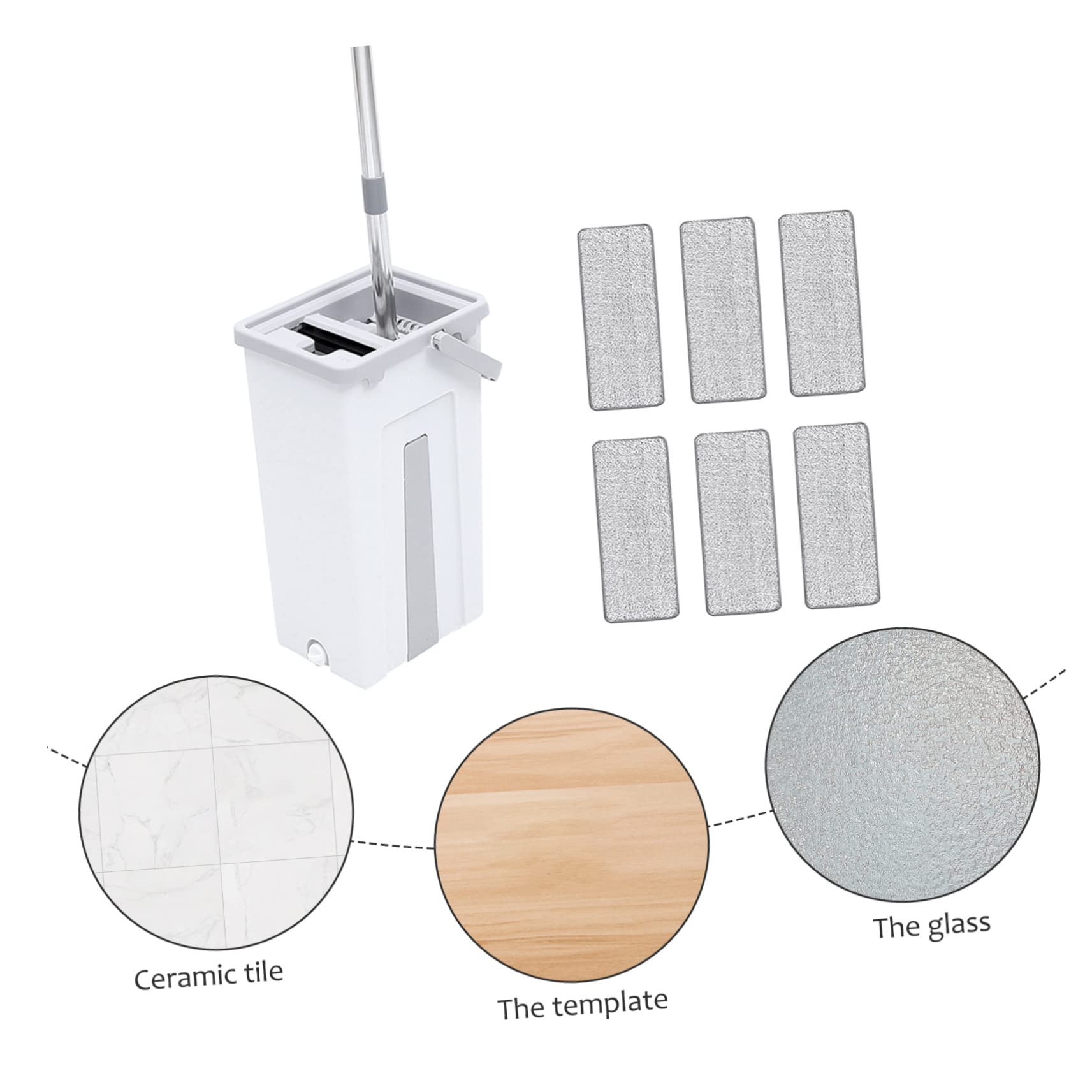 CALLARON Trapeador Lavable De Alta Eficiencia Kit De Cubo para Mop Recambio Accesorios De Limpieza