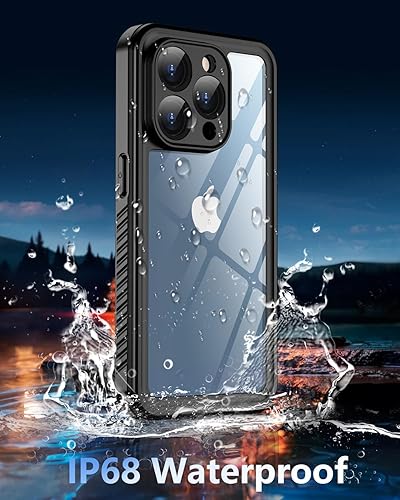 Miniatura 2 de Oneagle Funda impermeable para iPhone 15 Pro, resistente al agua, IP68 impermeable, protector de pantalla y lente integrados, a prueba de polvo, 360