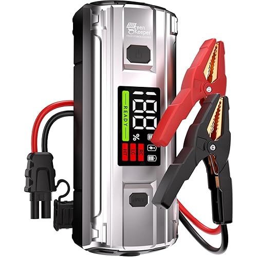 Car Jump Starter 3000A Portable: 12V Jump Start Battery Pack for 8.0L Gas/Diesel Engines, Car Battery Jumper Starter with PD65W Fast Charge, Smart Jumper Cable for Safety, 3 Emergency LED Lights Kit