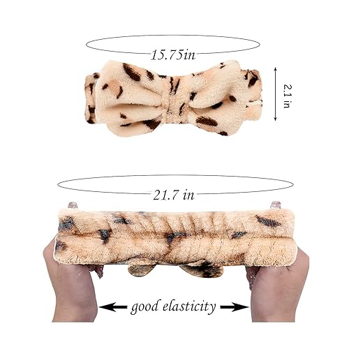 Miniatura 6 de Diadema de spa, diadema de maquillaje con lazo para lavar la cara, alta elasticidad, lazo de forro polar coral, diademas para el cuidado de la piel
