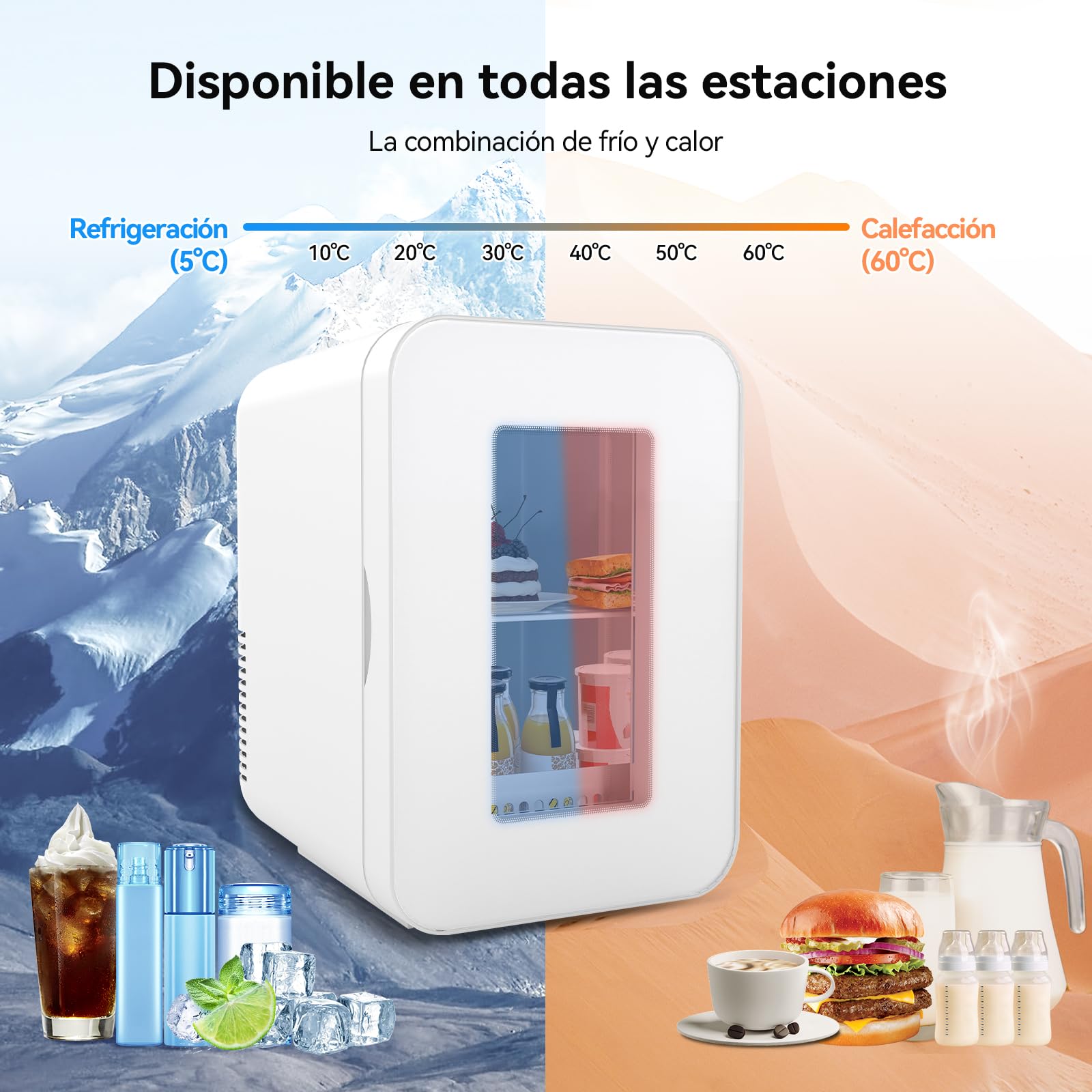YU YUSING Nevera Pequeña 10L, Mini Nevera para Habitacion con Estante
