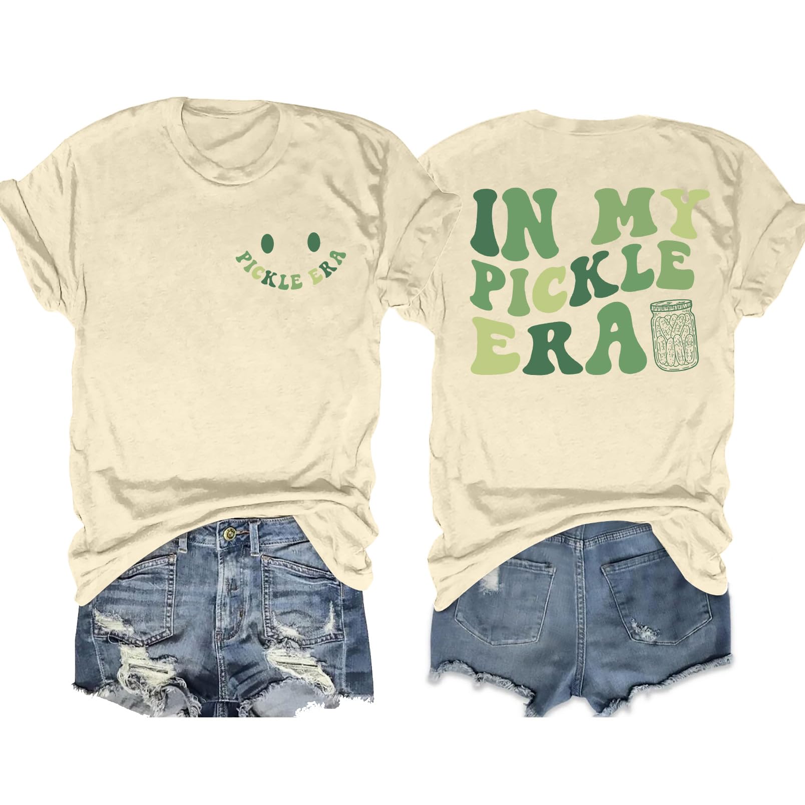 ELDPS Pickle T Shirt Women: in My Pickle Era Shirts Pickle Jar Tee Shirt Funny Cucumbers Graphic Short Sleeve Tops