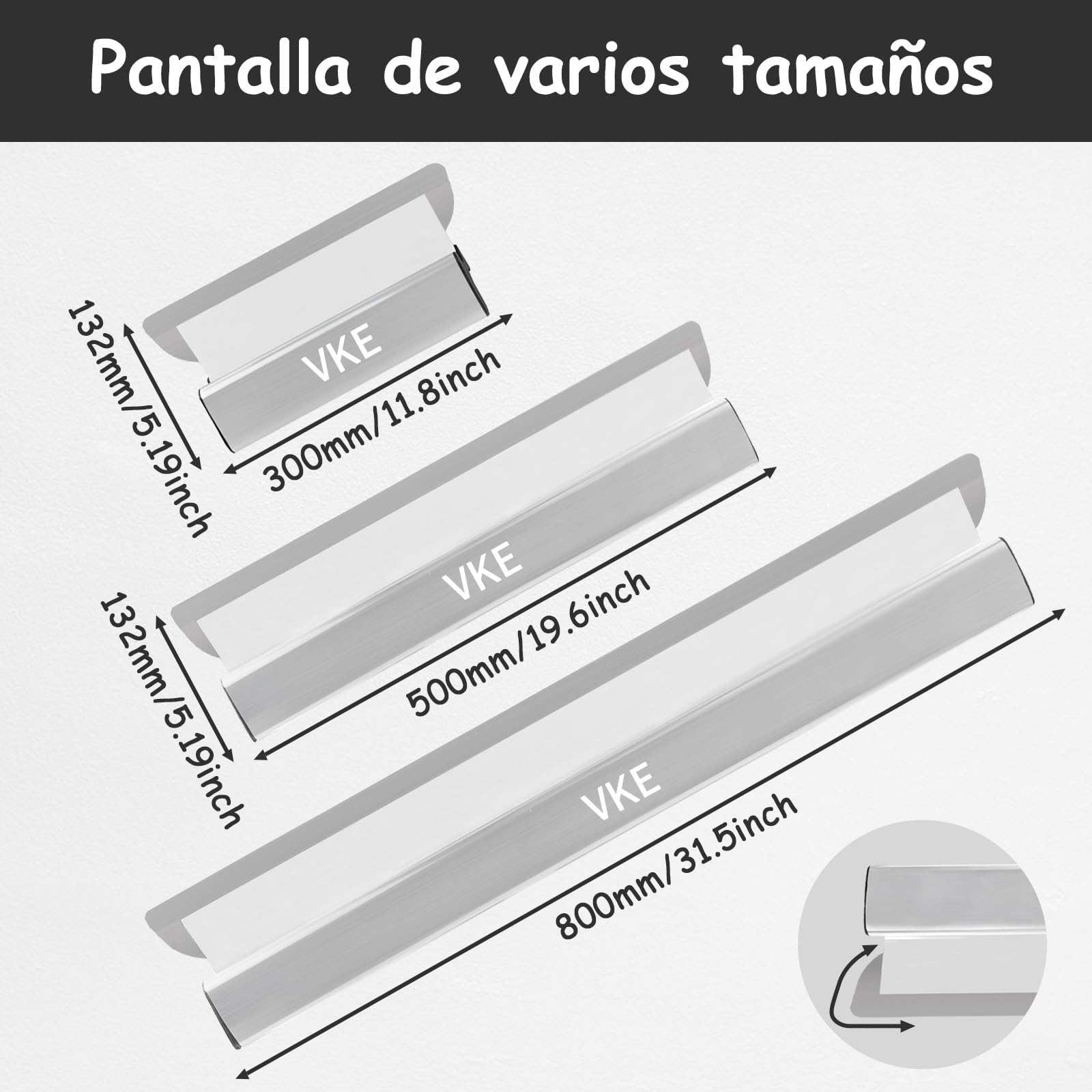 VKE Juego de Espatulas 30/50/80 cm con Cuchillas intercambiables y Maletín | Mango de Aleación de Aluminio con Pértiga Telescópica de 2,1 m y Cepillo de Rodillo para Enlucir Paredes y Techos