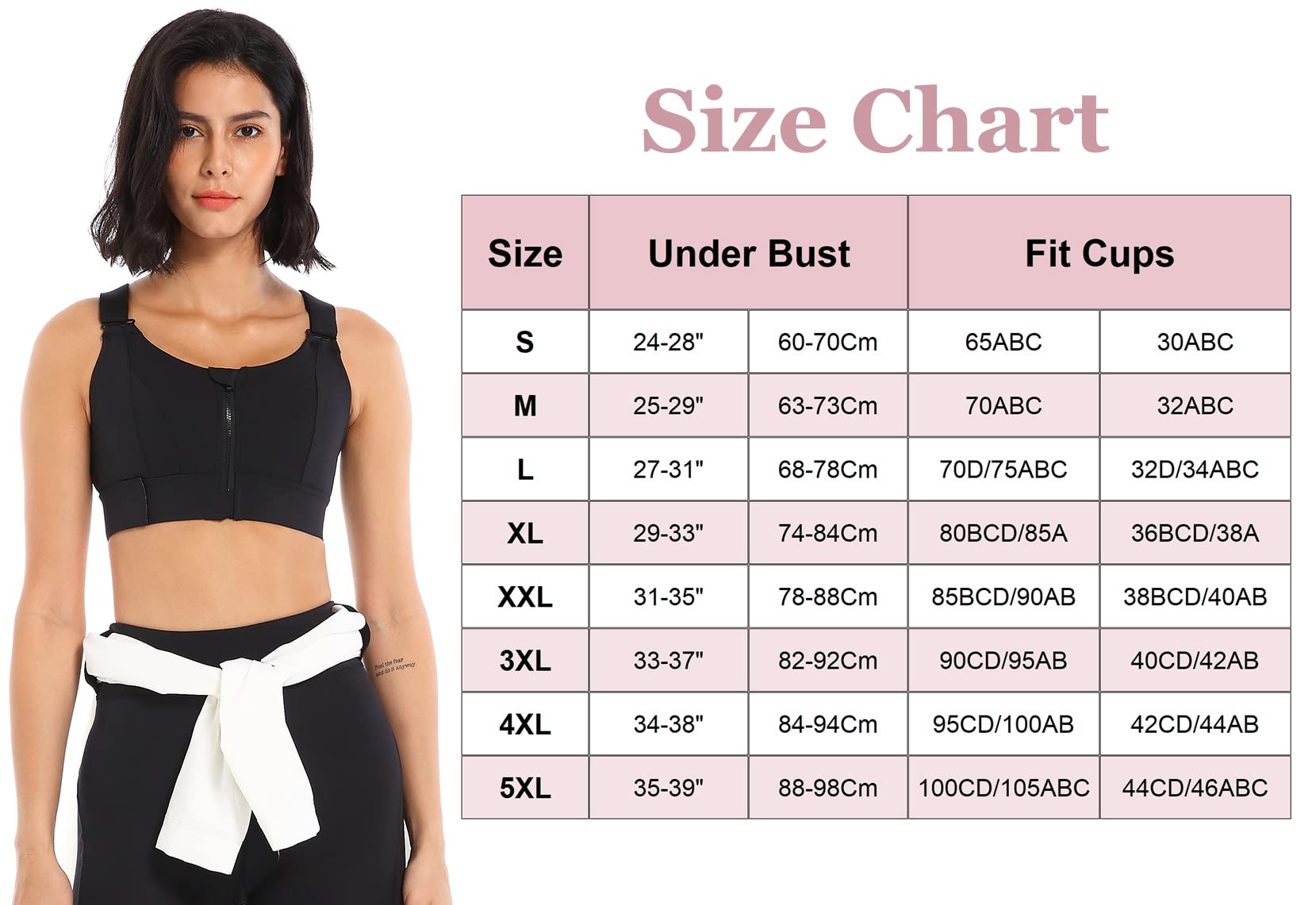 SEAUR Reggiseno sportivo da donna, con seni grandi, imbottito, senza ferretto, yoga, forte tenuta, allenamento, jogging, S, M, L, XL, XXL, 3XL, 4XL, 5XL