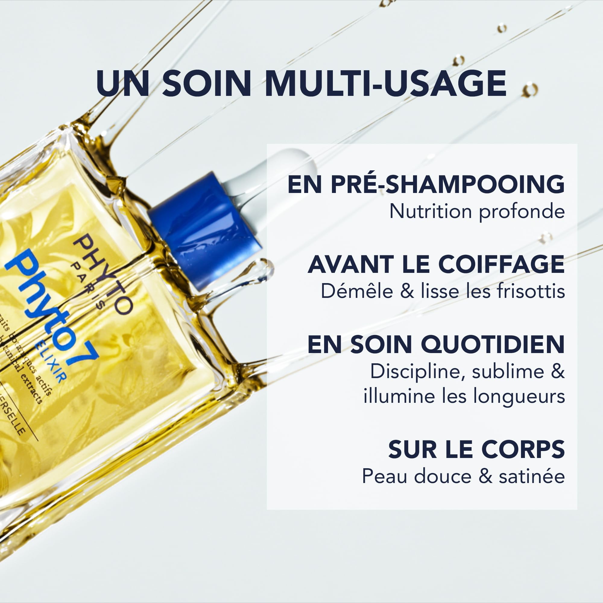 Phyto Paris - Phyto 7 - Uniwersalny olejek sublimacyjny 100 ml - Olejek do włosów cienkich i bardzo suchych - Wielofunkcyjna pielęgnacja: odżywianie, stylizacja, wykończenie - 99% naturalnych