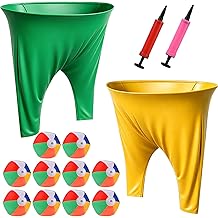 GOLDGE Granny Pants Yard Game, Granny Pants Outdoor Game with 2 Giant Pants for Adults, 10 Bouncy Balls & 2 Pumps, Fun Big Pants Toss Game for Family Reunion Backyard Lawn Carnival Party Field Game