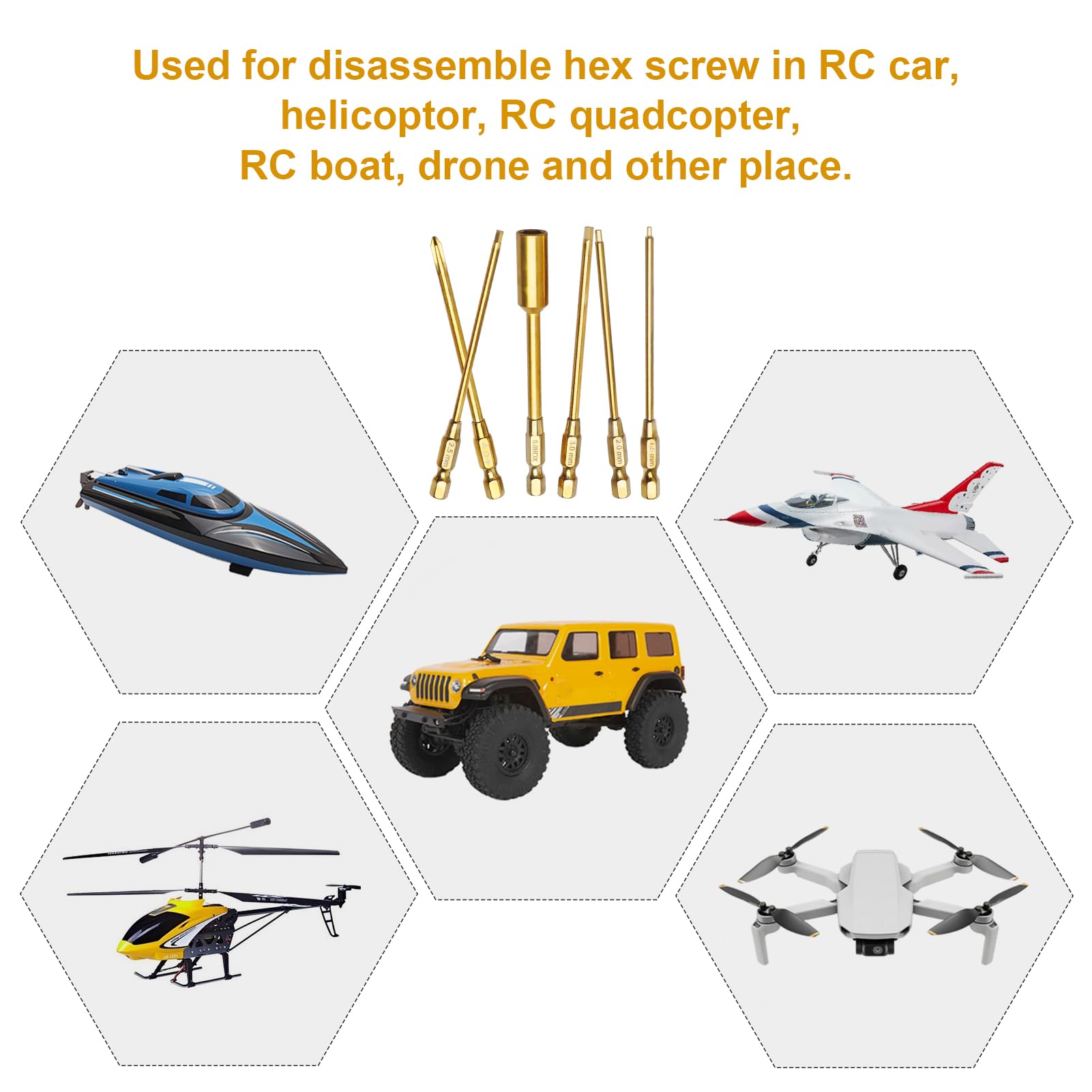 Amazon.com: AllinRC RC Tool Kit 6 in 1 Screwdriver Allen Keys Hex