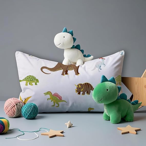 MAG White Dinosaure Standard Pillowcases Set of 2, 20 * 26 Pillow Cover for Kid,Boy,Teen.