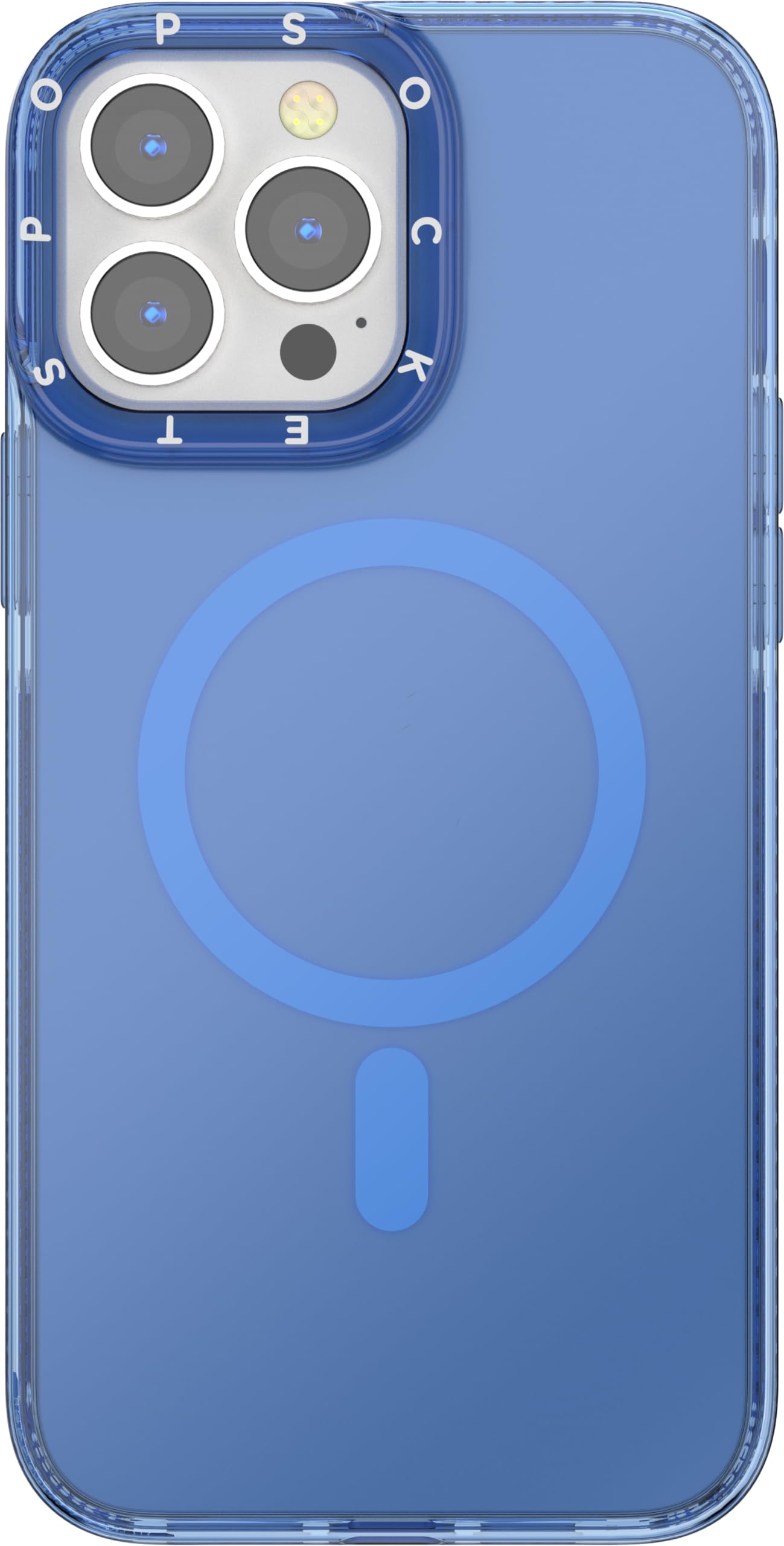 PopSockets iPhone 13 Pro Max Phone Case with MagSafe, Wireless Charging Compatible, Light Blue - Vermeer Blue