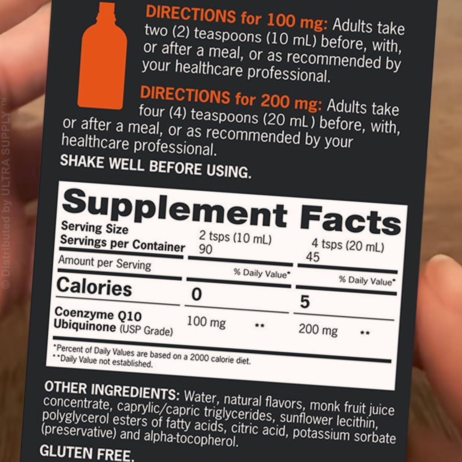 Liquid CoQ10 (30.4 fl oz.) 100 mg Ubiquinone, Superior Absorption Formula, Water & Fat Soluble Coenzyme Q10, Orange Pineapple Flavor