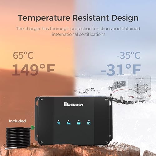 Renogy Chargeur de Batterie Embarqué 12V 50A DC-DC avec MPPT pour Batteries Gel, AGM et Lithium Utilisant Une Charge en Plusieurs Étapes, dans Les Camping-Cars, Voitures, Bateaux, Yachts - 6