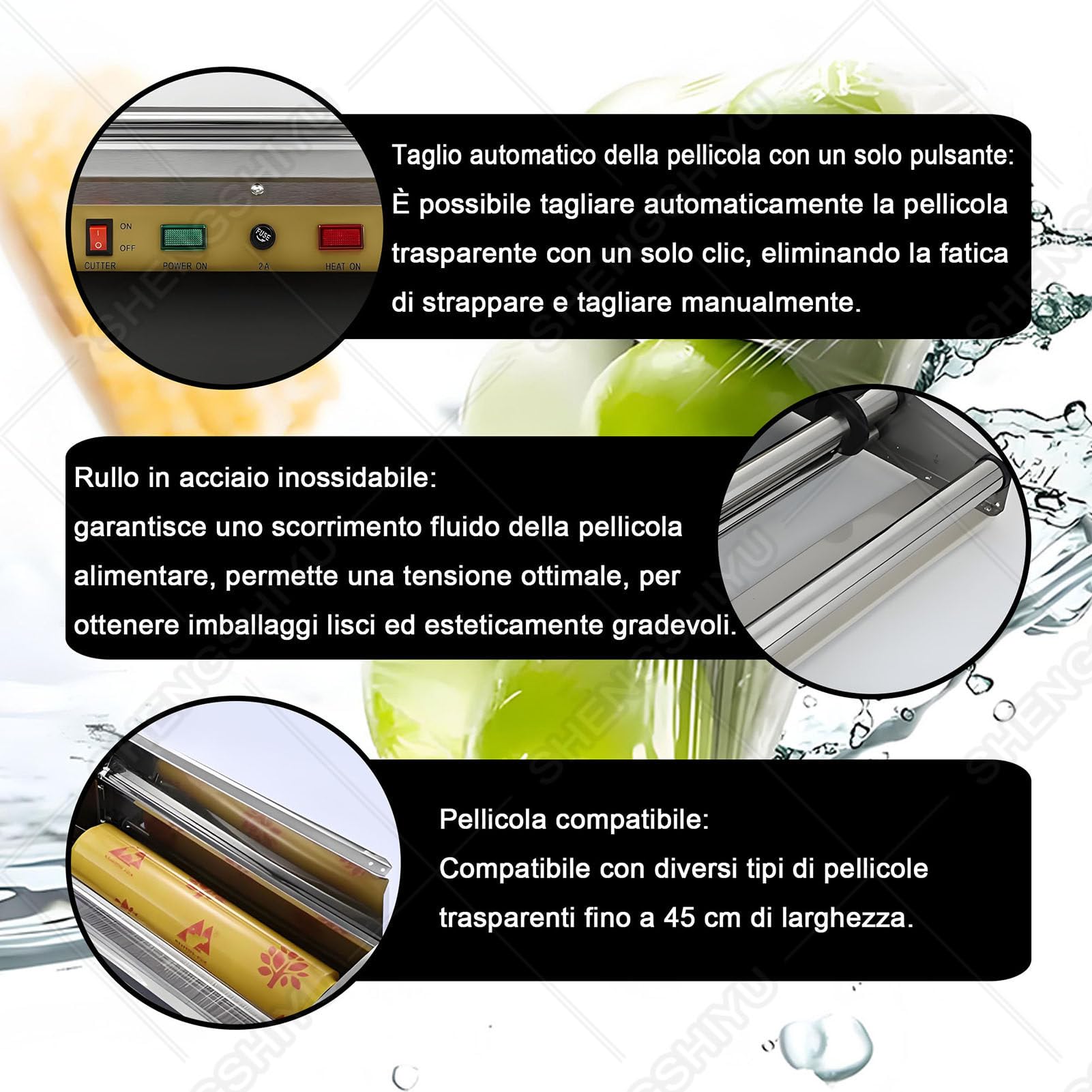 Máquina Envolvedora de Film Alimentario, Selladora de Film Transparente
