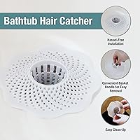 Vista 3 de Danco 10306, Protector de Tina para Pelo y Filtro, Prevención de Obstrucciones de Drenaje de Pelo, Serpiente de Drenaje, Trampa y Taladro