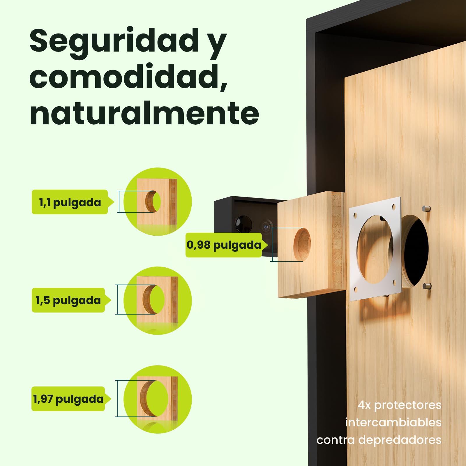 Birdfy Smart Casa para Pájaros con Doble Cámara 1080P, Nido de Bambú con Cámara y Visión Nocturna, Observación en Vivo, IA Análisis de Comportamiento, Notificaciones, Grabaciones Automáticas