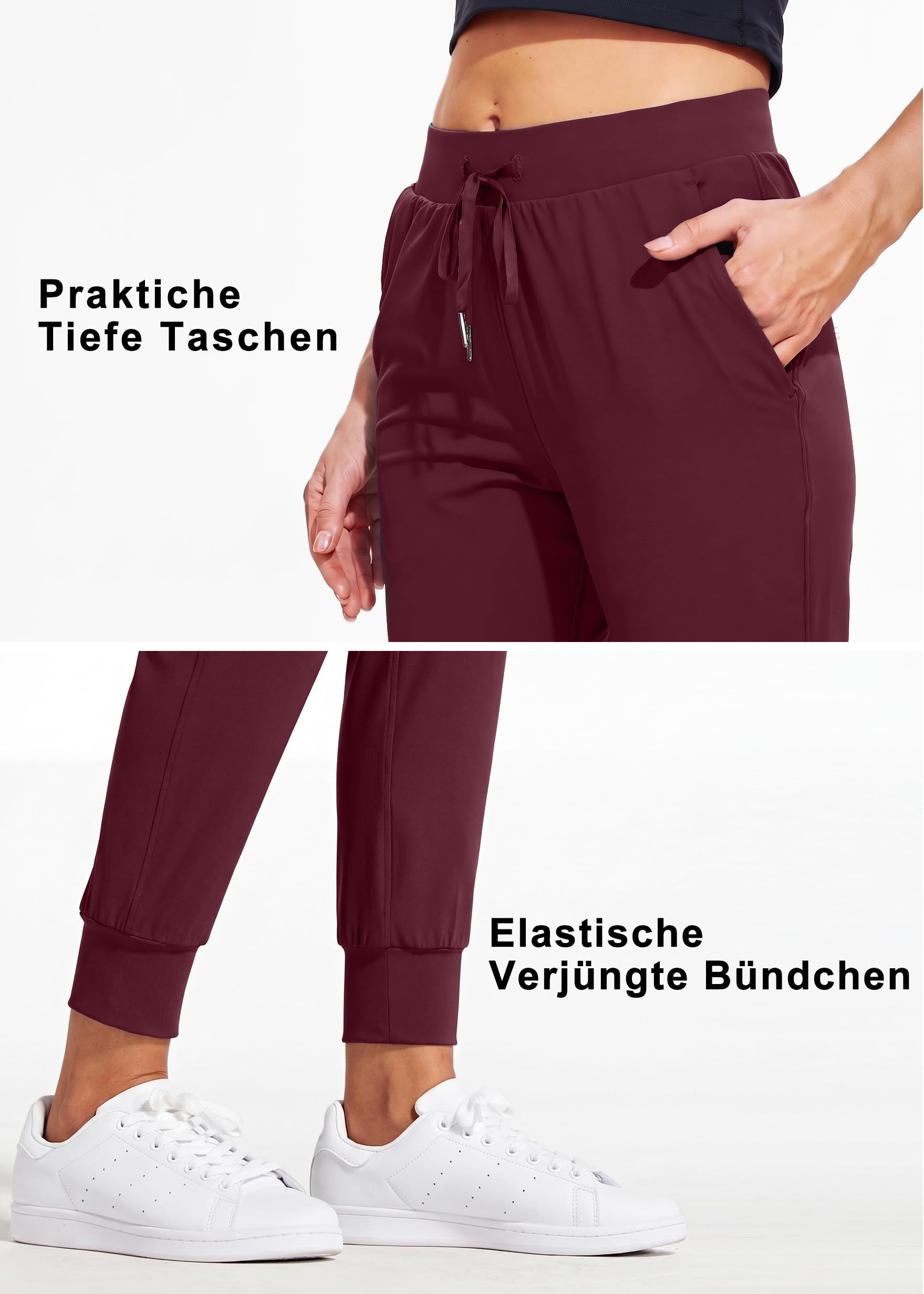 Pantaloni da jogging da donna, leggeri, traspiranti, sportivi, lunghi