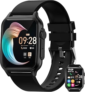 Nemheng Smart Watches for Men Women,1.96″Fitness Smartwatch with Bluetooth Call Waterproof Heart Rate Blood Pressure Blood Oxygen Sleep Monitor Pedometer Touch Screen for Android and iOS Phone