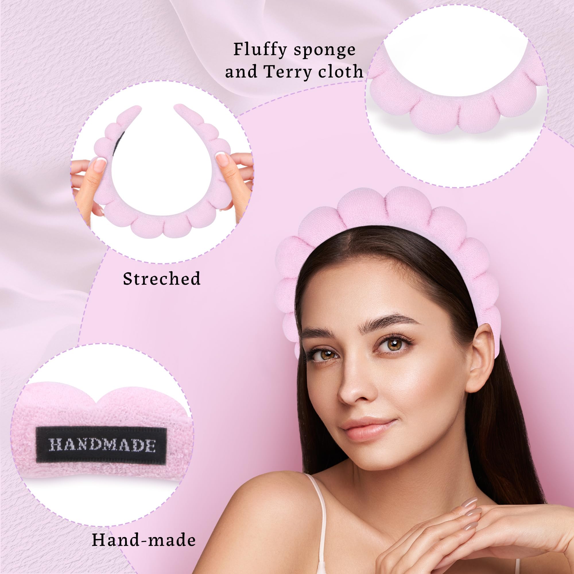 Spa Headbands Bulk 10 Pcs Terry Cloth Makeup & Face Washing Accessory Amazon.com : Spa Facial Headbands Combo Pack - 2 Terry Cloth  main image 4