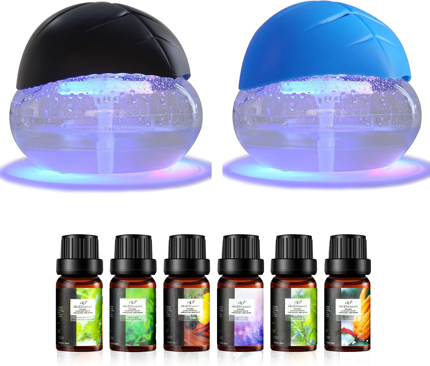 Water Based Purifier Air Purifier, Air Washer with 7-Color Night Light- Plus Essential Oil Diffuser Pack