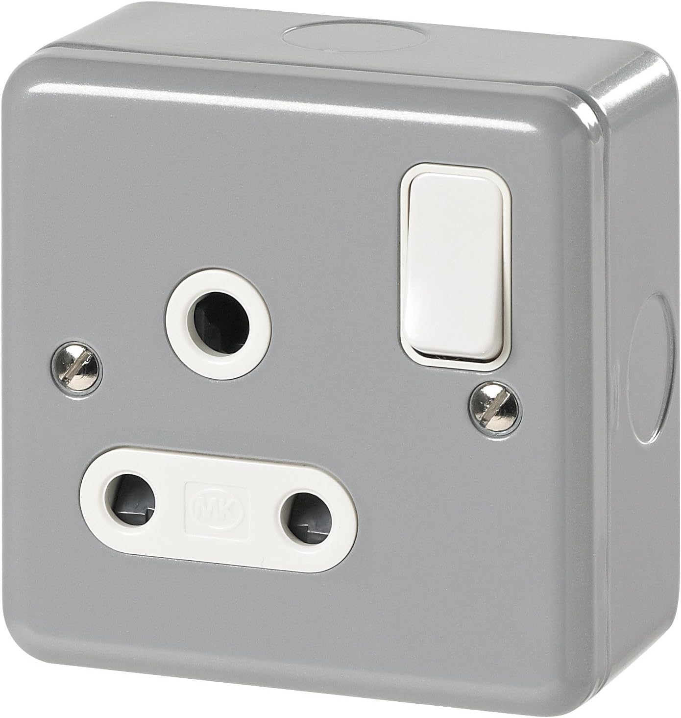 MK Metalclad Plus K2873 ALM 15 amp 1-Gang Round Pin Switch Socket