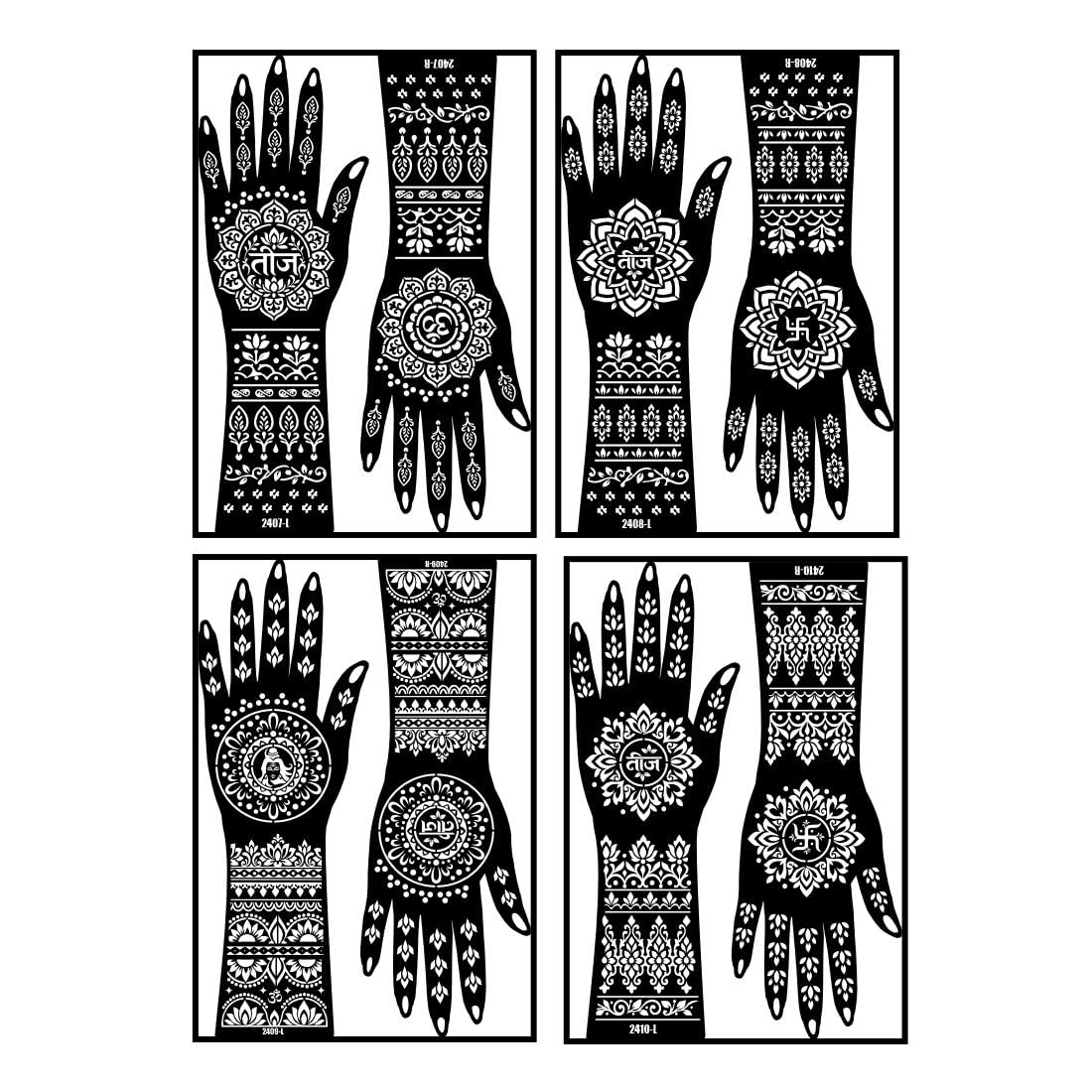 Teej Mehndi Stencil Sticker Combo For Teej Celebrations-image-5
