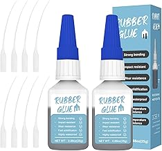 50g Colle Caoutchouc, Colle pour Caoutchouc Noir Extra Forte Imperméable, avec 8 Compte-gouttes Applicateurs, Convient aux Produits en Caoutchouc, Pneus, Chaussures - Rubber Glue, Fast Curing