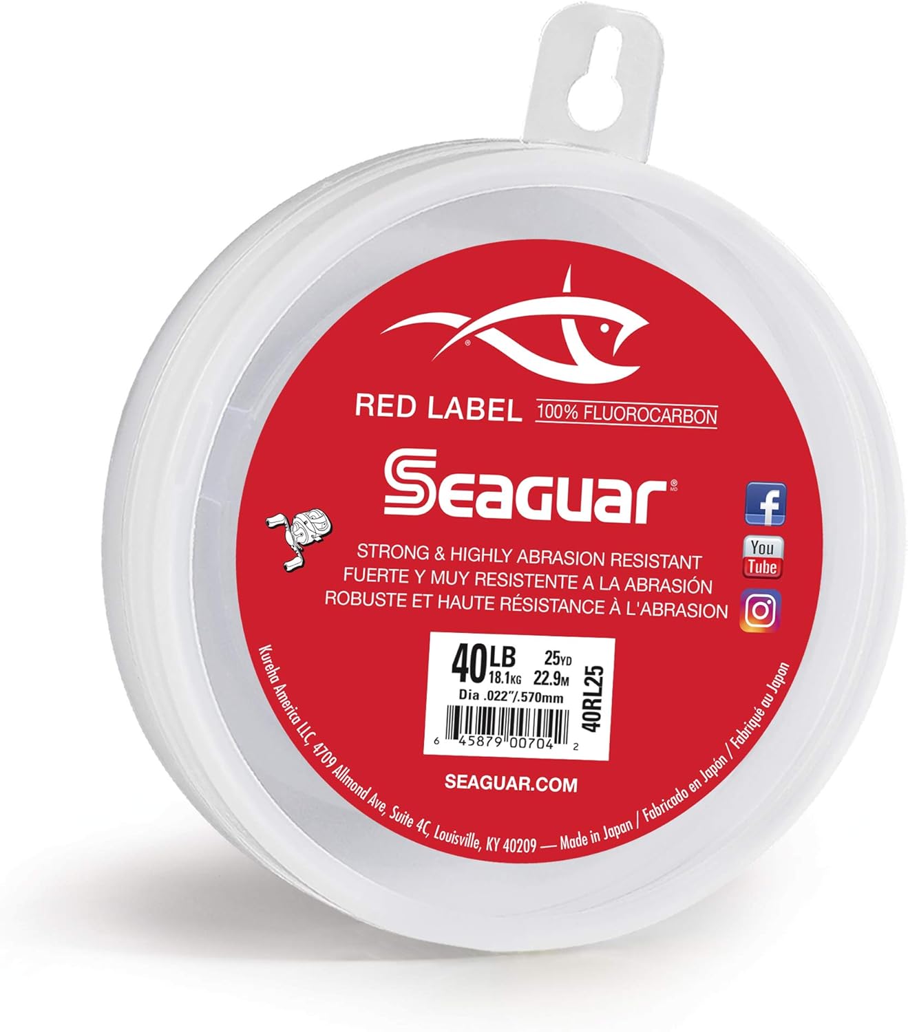 Seaguar Red Label 25Yards Fluorocarbon Leader (40Pounds
